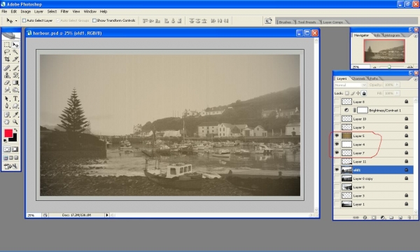 Creation of old photo: Step 2